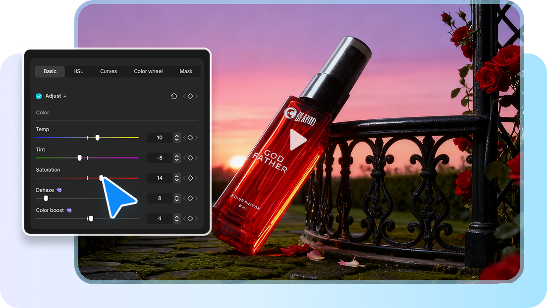 Editor de fotos profissional IA com ferramentas de fundo personalizáveis em CapCut