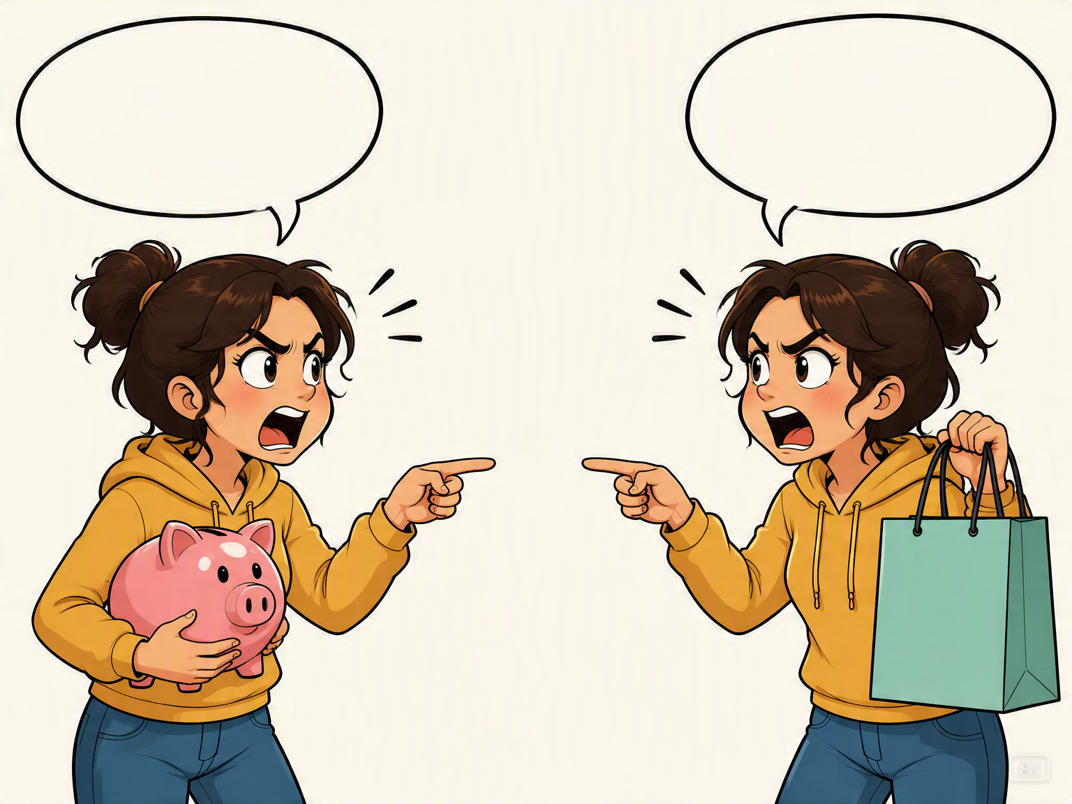 Talking to myself shopping meme image generated by Pippit