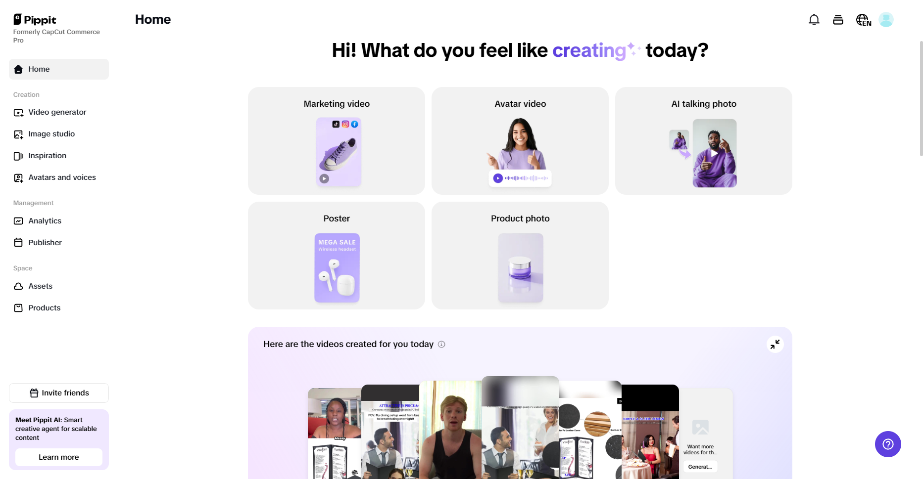 Pippit AI script writing tool