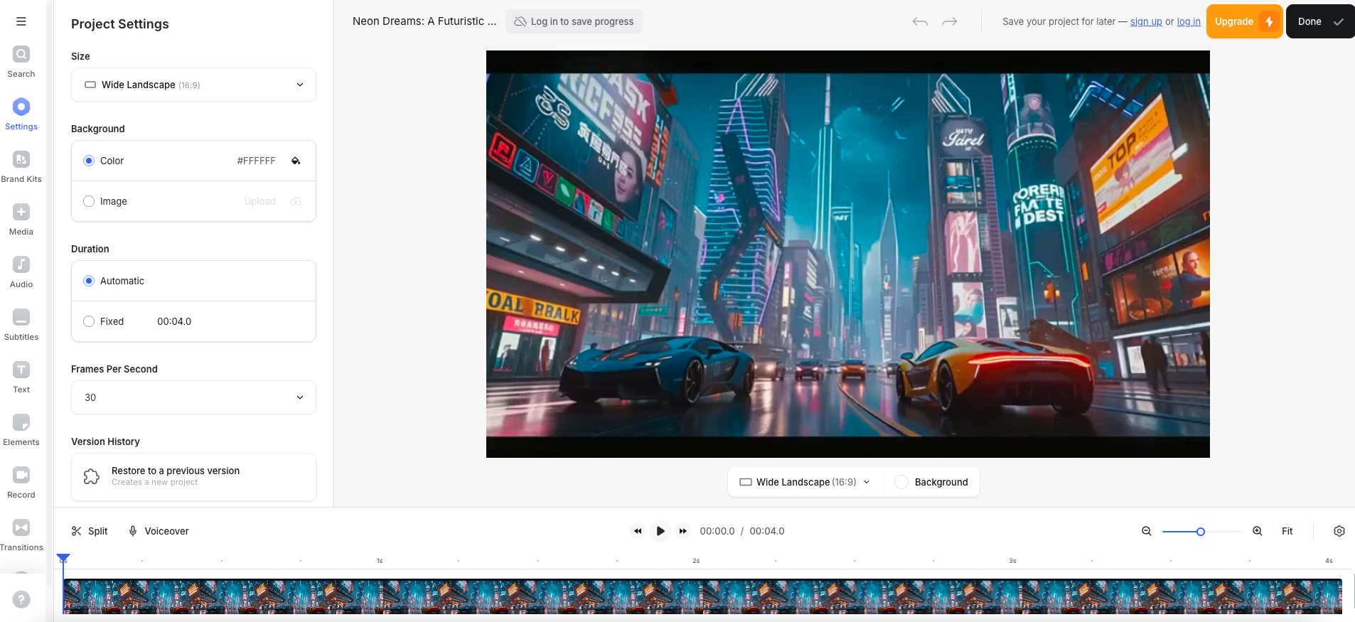 AI tool to create video from text