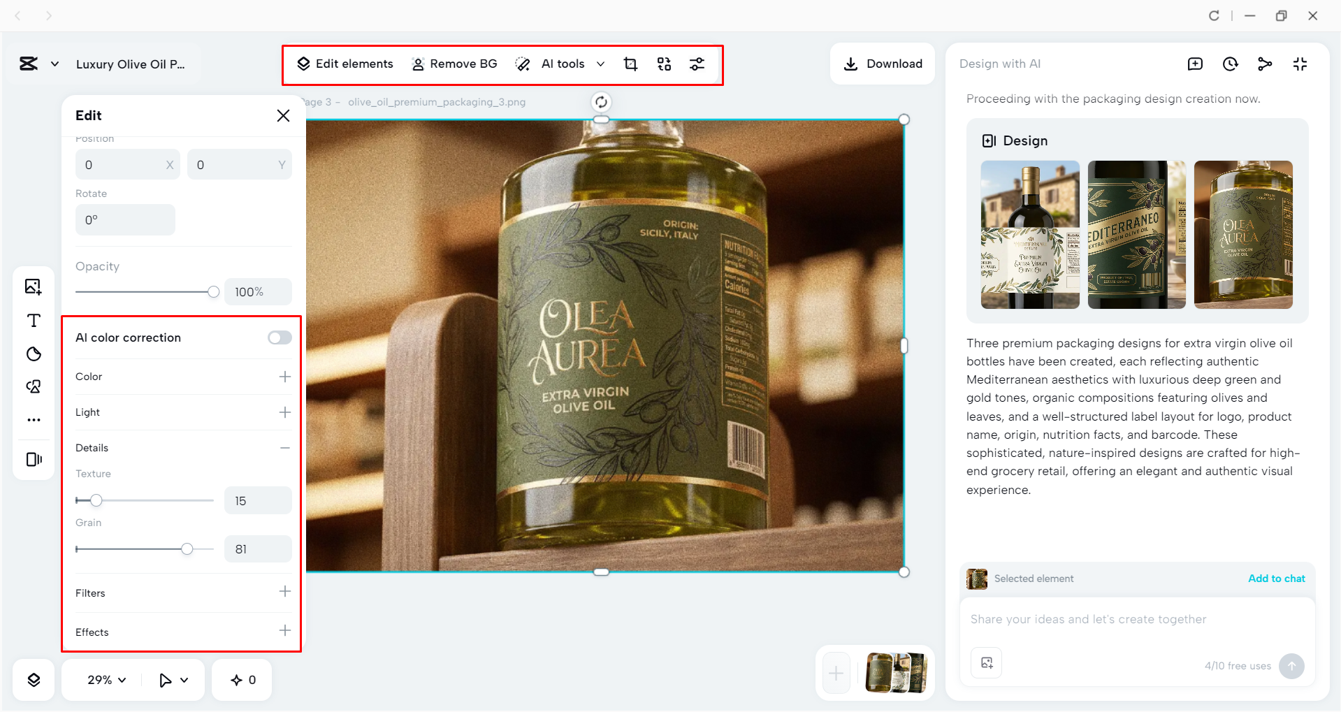 Editing the image with the CapCut desktop video editor