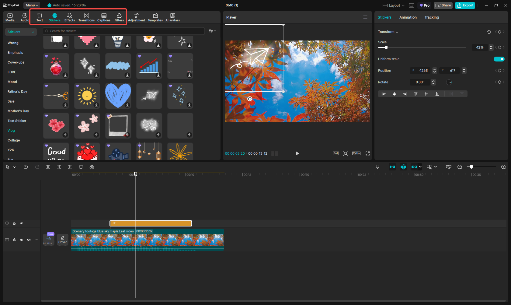 CapCut's visual elements