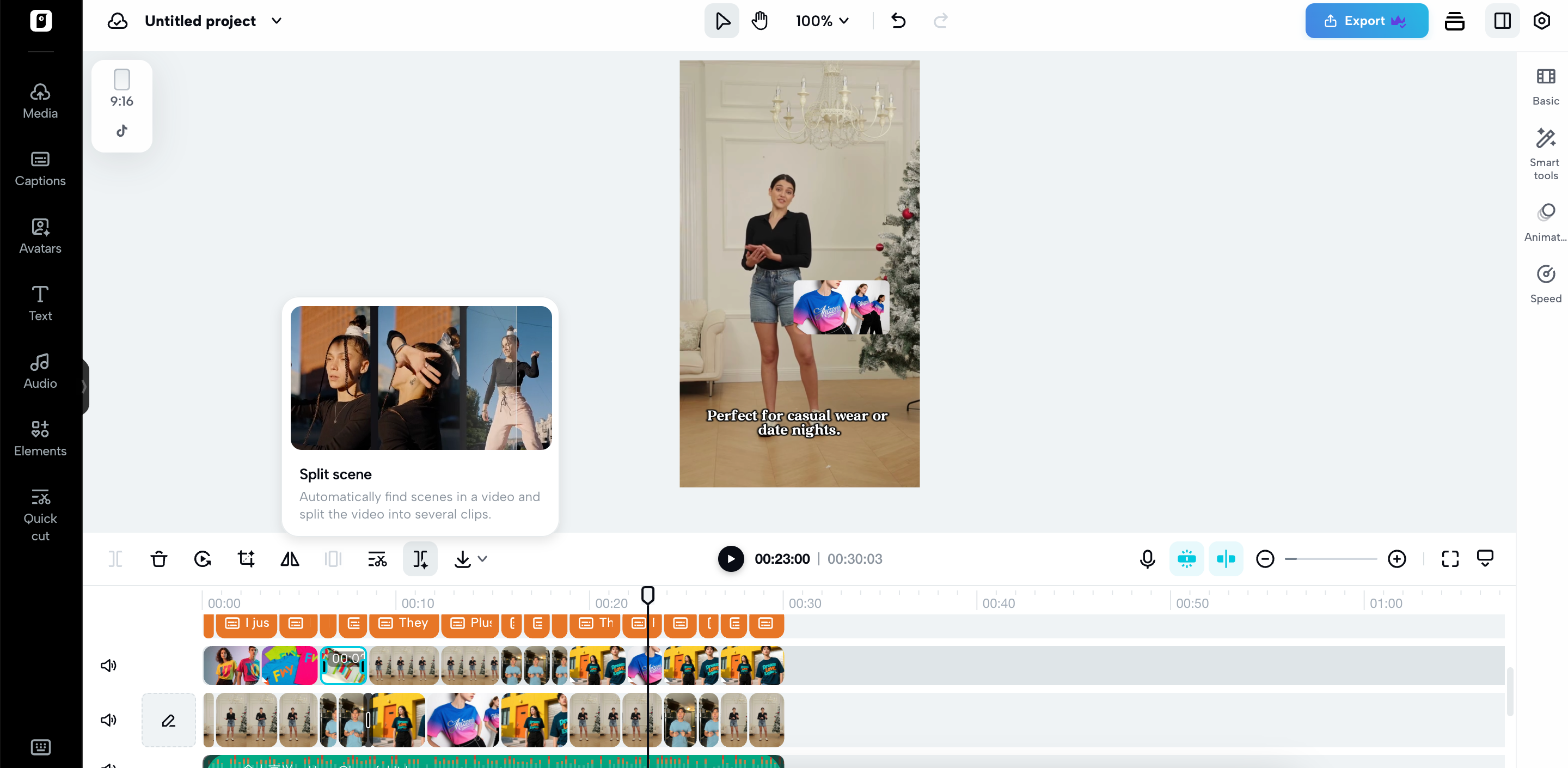 Split long videos into short clips