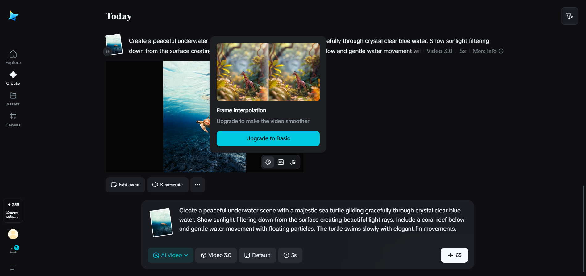 Generador gratuito de videos sin rostro con IA.