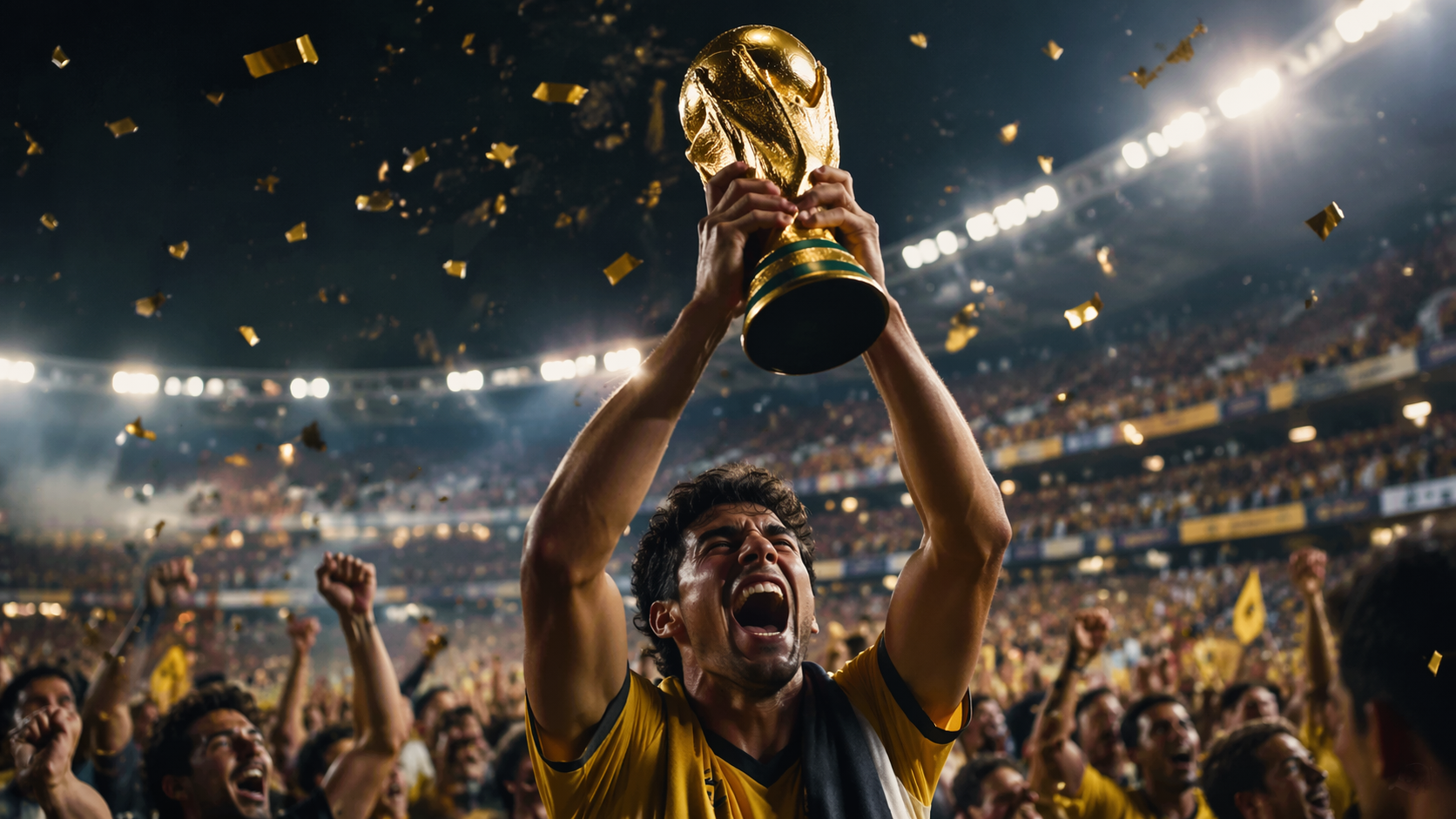 Dreamina mein Fußballfan Moment prompt Beispiel 3: Freunde jubeln zusammen