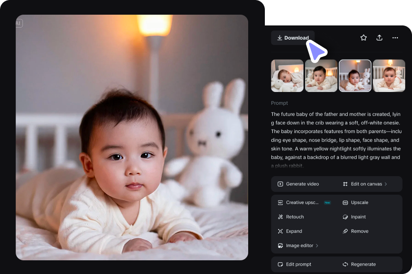  Refine the details and download your baby image