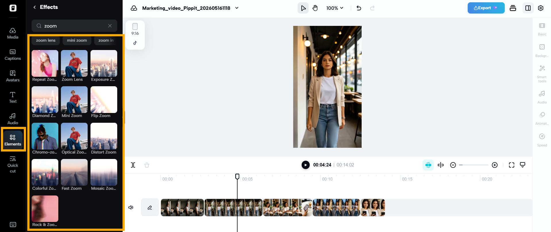 Video creator refining captions visuals and edits before export