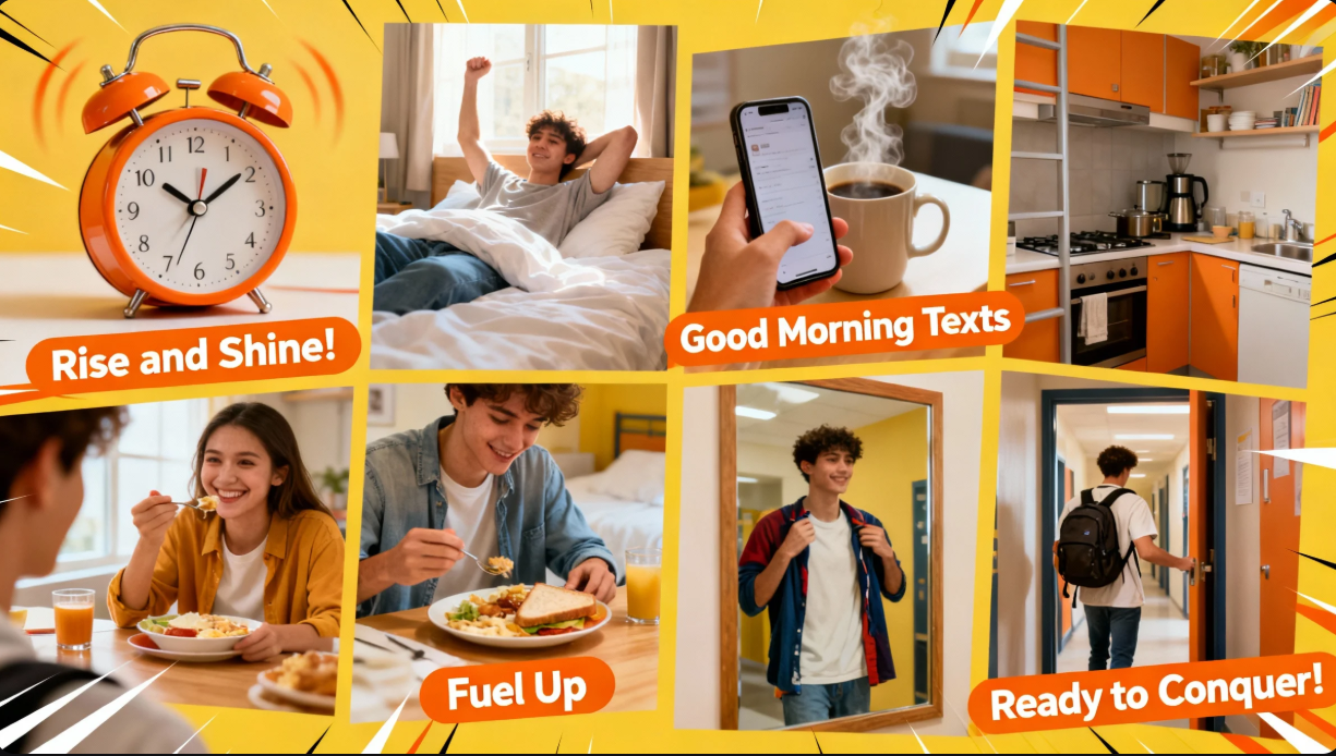 กิจวัตรยามเช้าของนักศึกษา