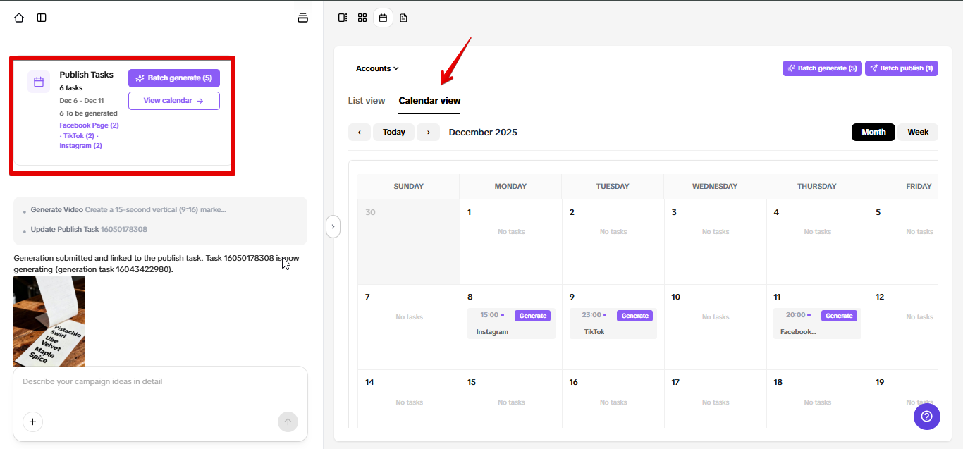 Kalendaryo sa social media na may auto publishing