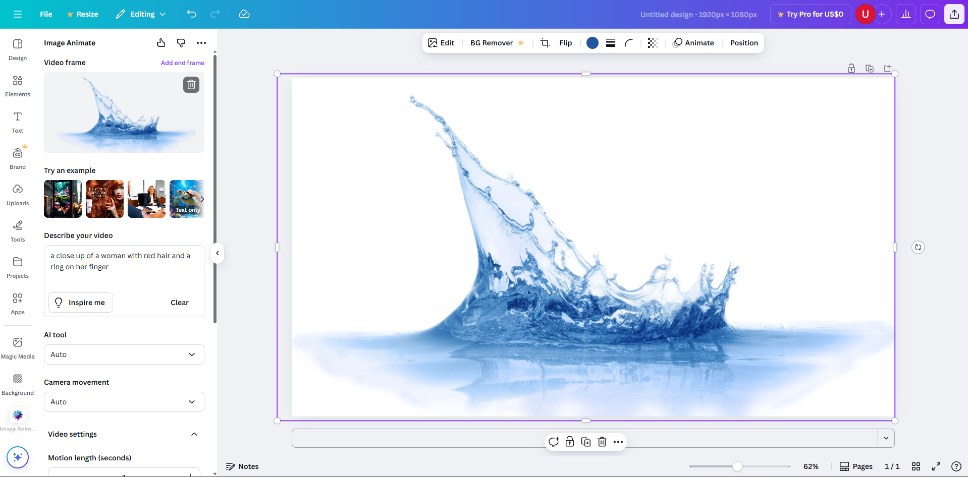 Pagbabago ng mga larawan sa mga video na may larawan ng Canva sa video