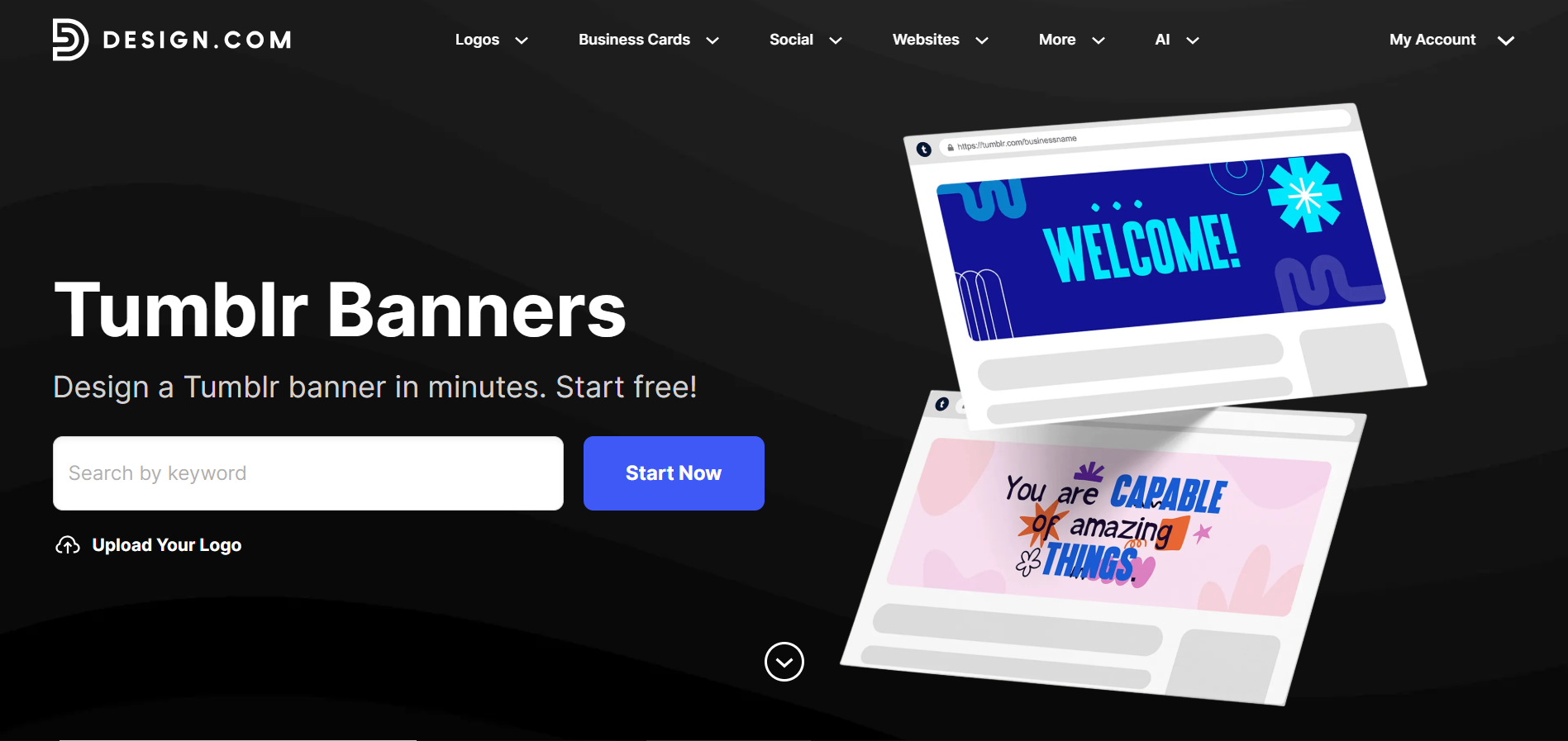 Graphic design homepage