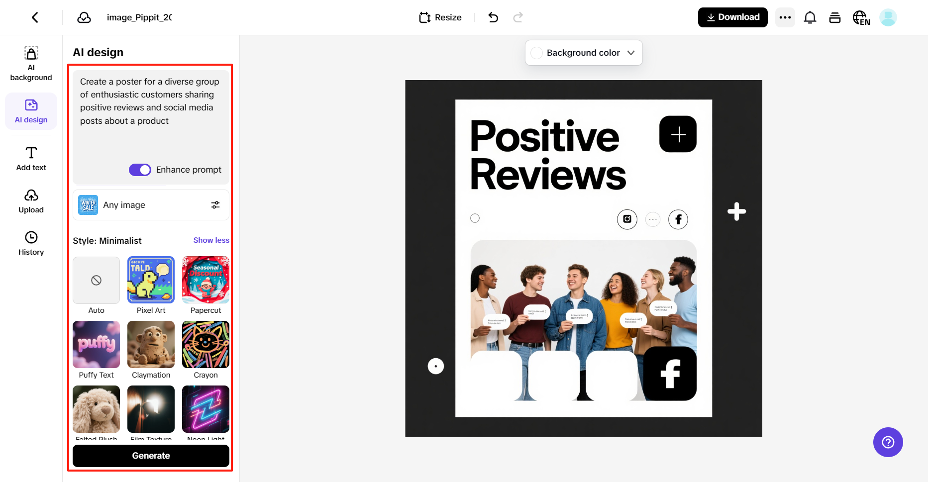Geração de imagens por meio de prompts