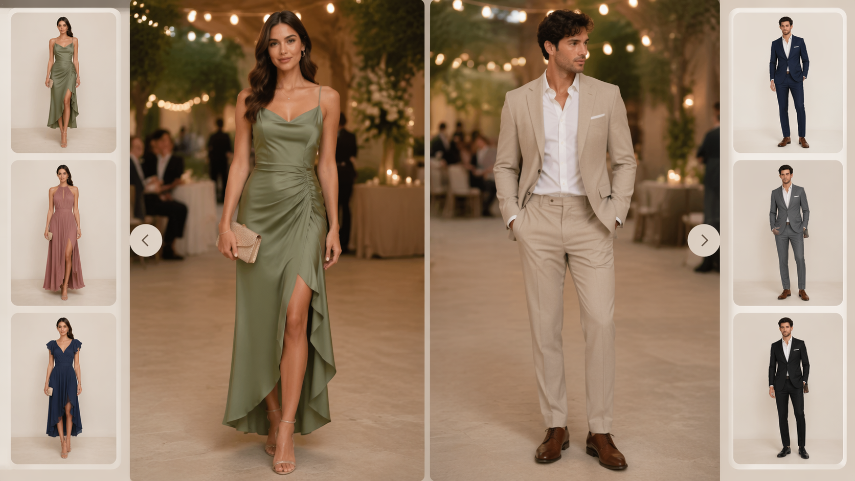 Dreamina ai Kleidung anprobieren Beispiel 5: Hochzeitsgast-Outfit