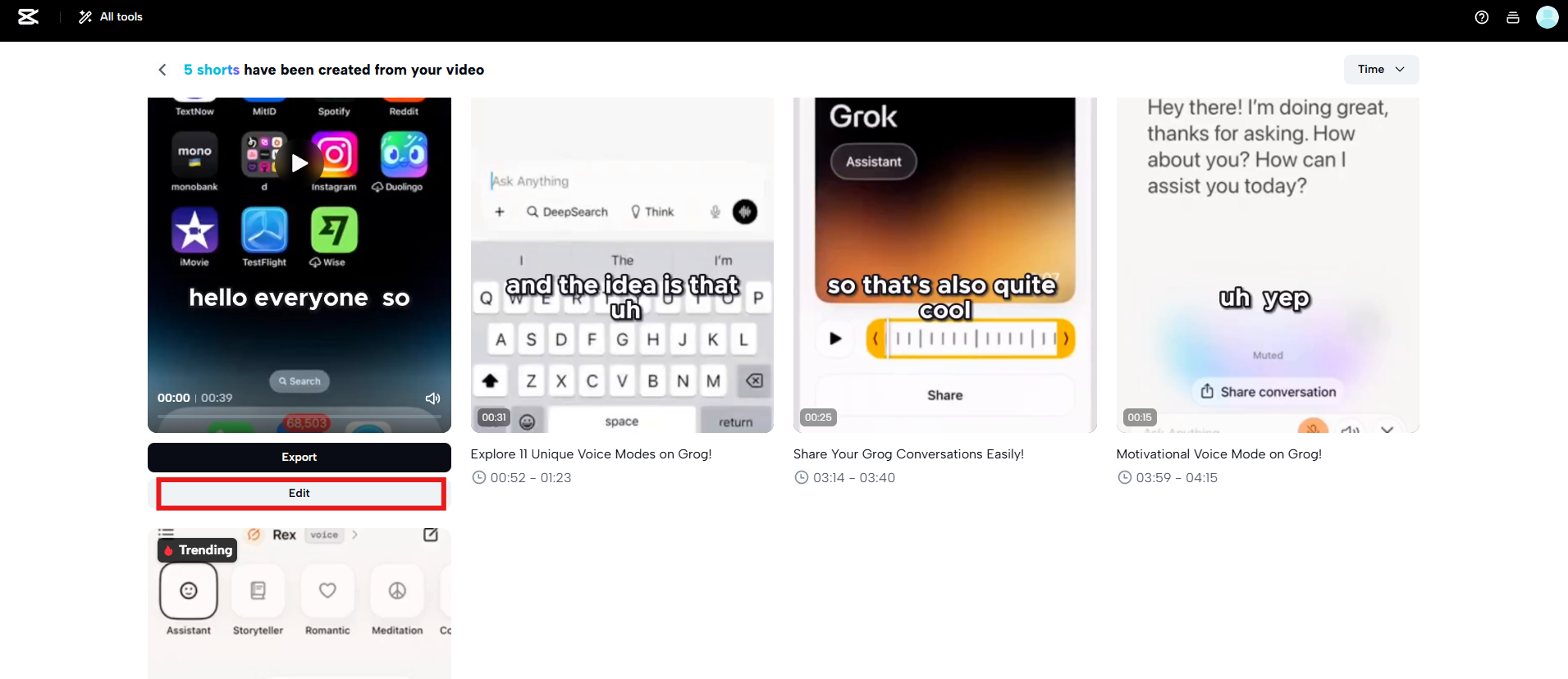 Click on Edit to cutsomize captions