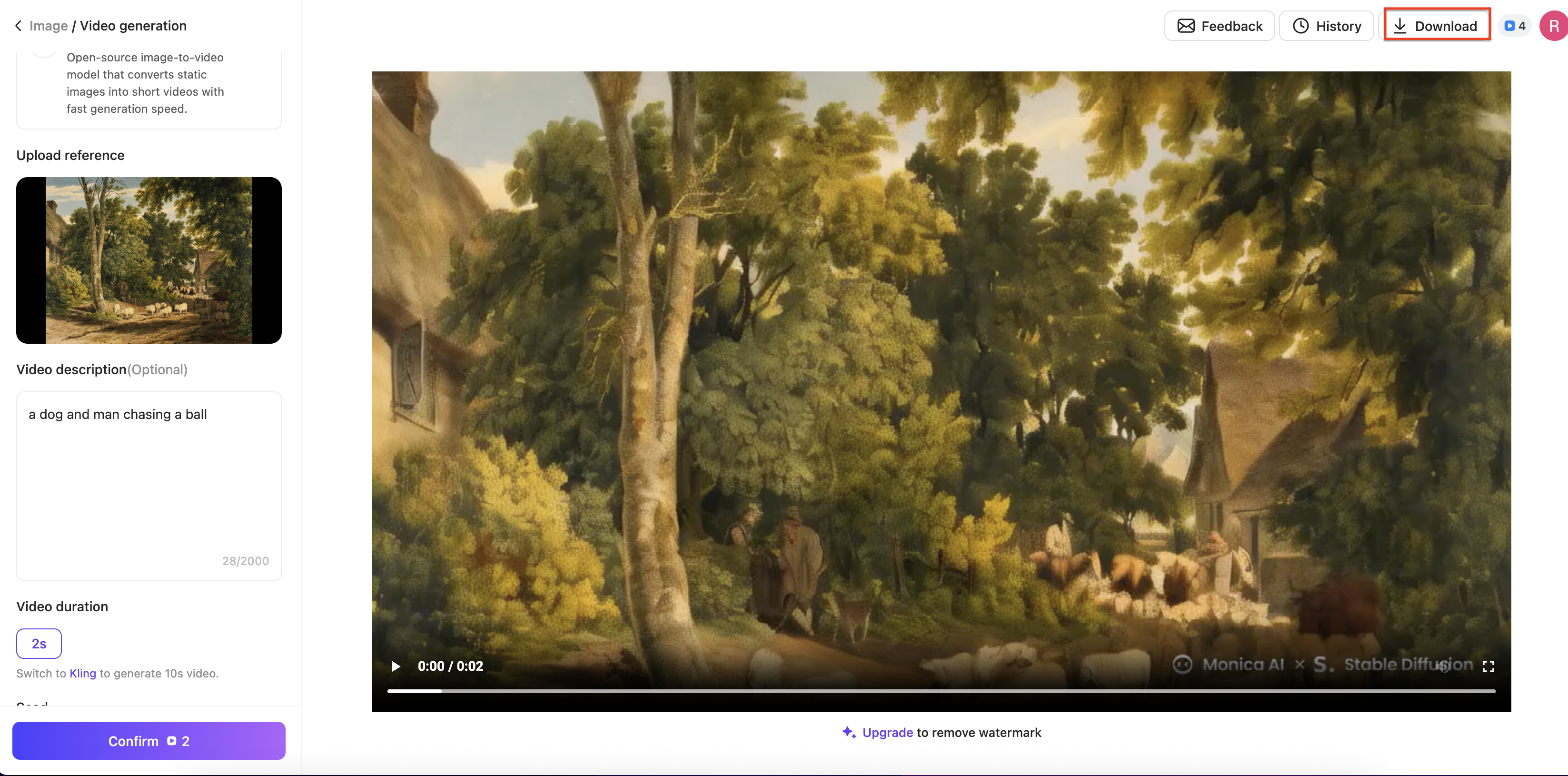 Tạo video và tải xuống