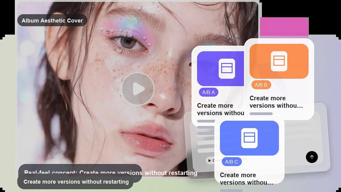 Album Aesthetic Cover Maker realistic image for create more versions without restarting
