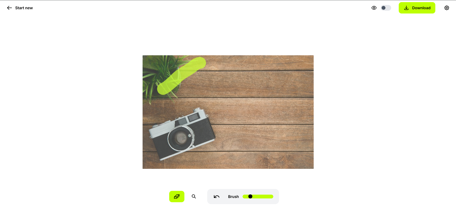 Den zu entfernenden Bereich in Cleanup.pictures AI auswählen