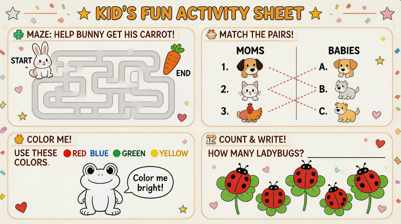 Hình ảnh bài tập vui nhộn cho trẻ em