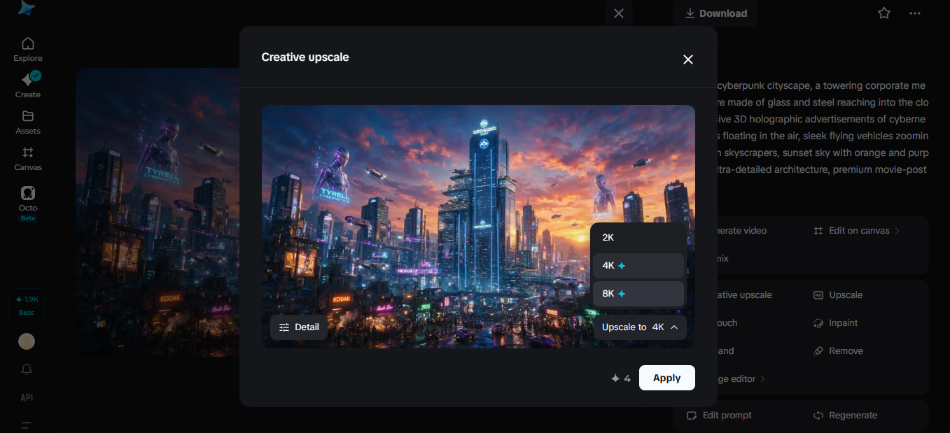 Creative upscale