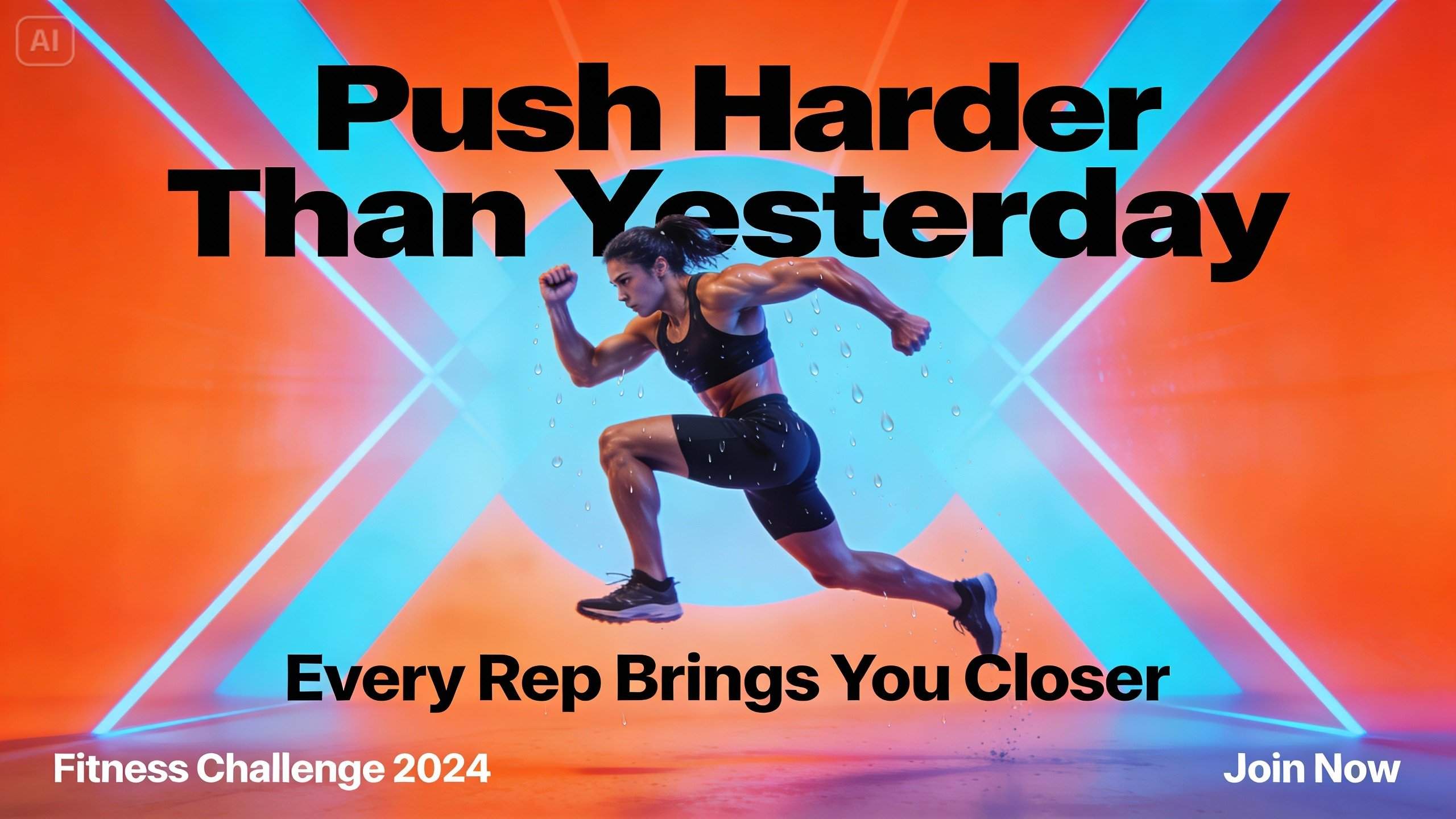 Bold fitness poster featuring an inspiring fitness quote