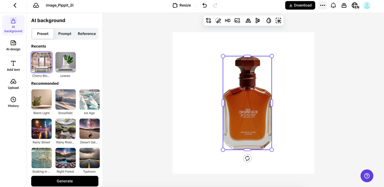 Background change for stunning visuals