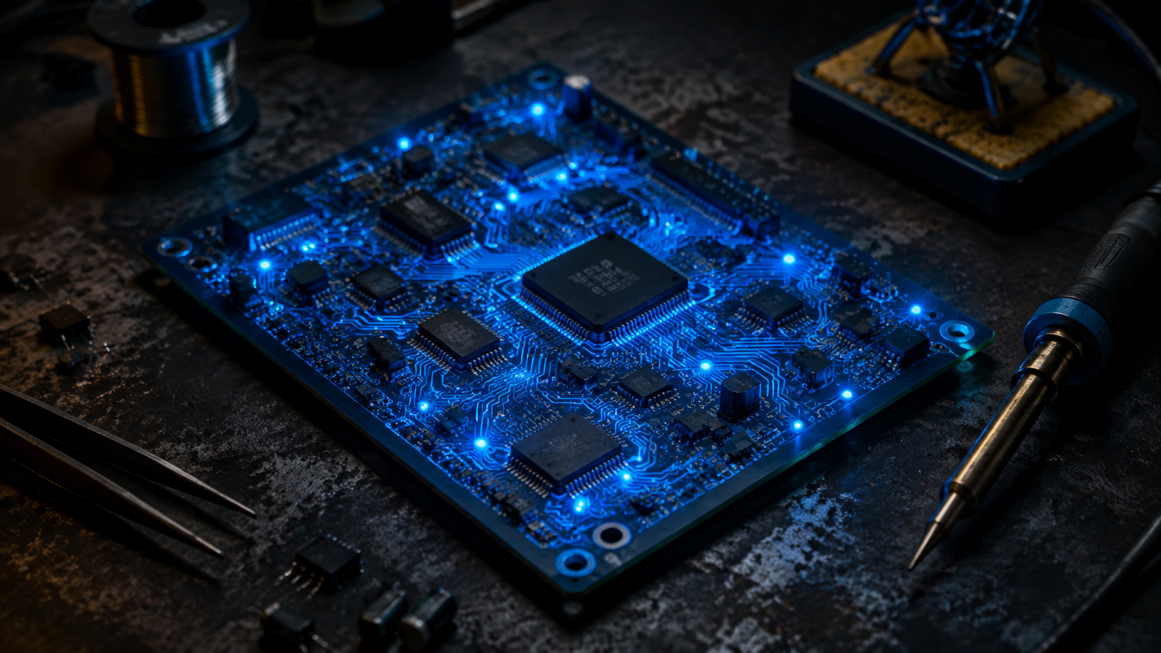 Placa brilhante no banco para gerador de diagrama de circuito ai