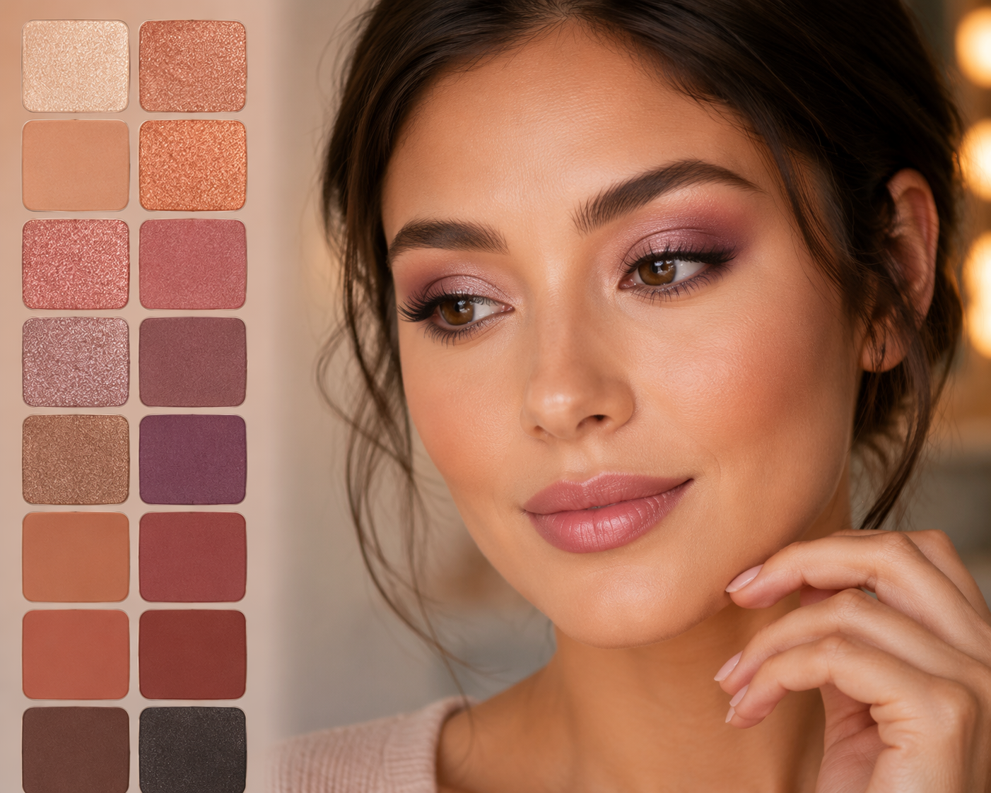 Virtueller Lidschatten Dreamina zum Probieren von Beispiel 3: Metallic Shimmer Eye Look