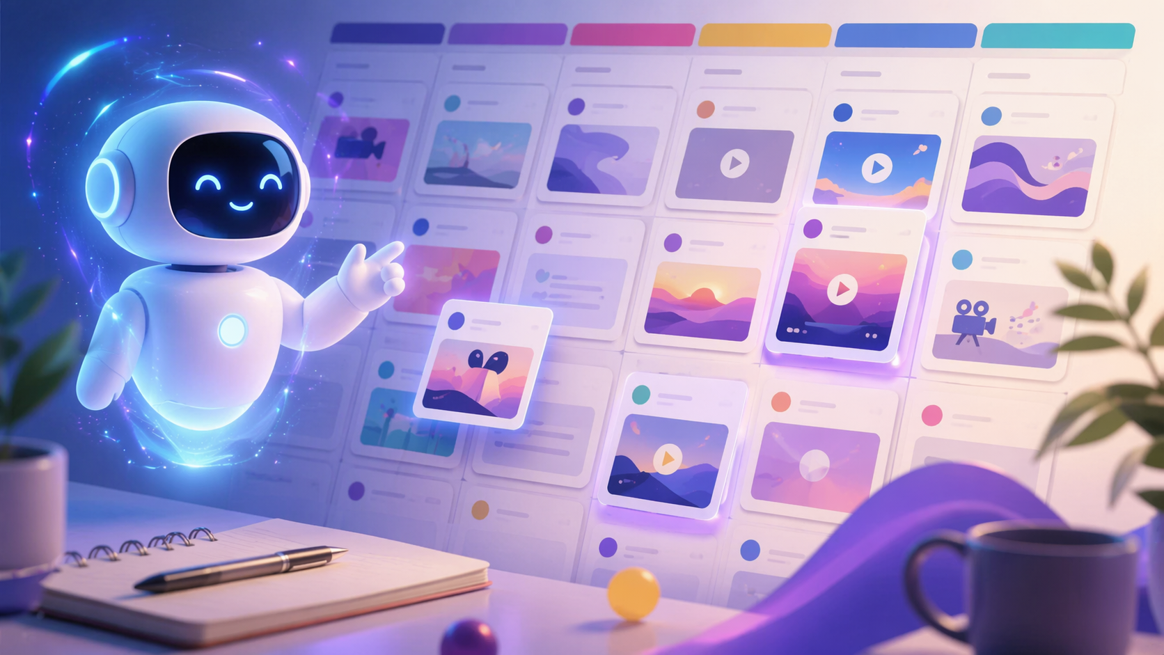 social media content calendar AI cover image