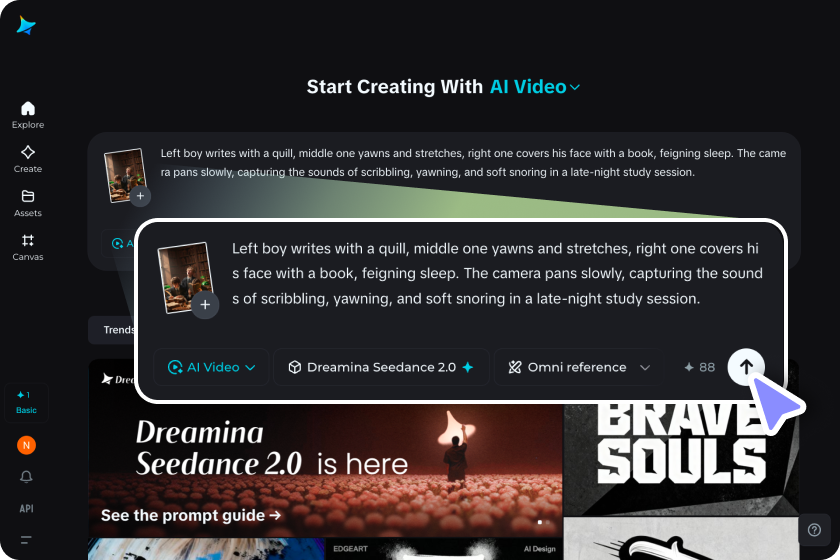 Open de videogenerator en beschrijf je scène
