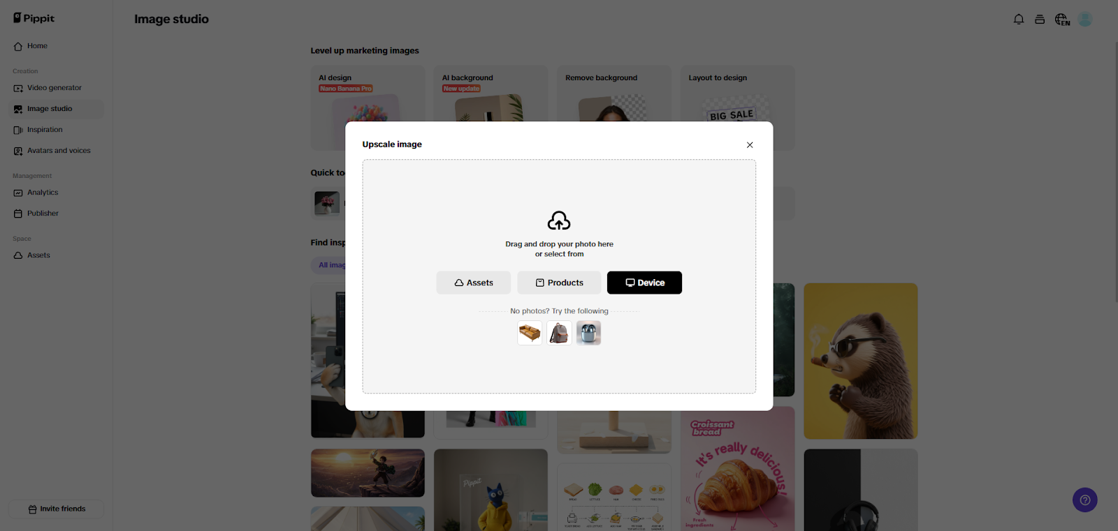 Upload your images
