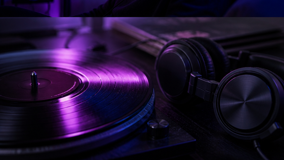 Dark Aesthetic Music Player Photo Prompt prompt 3 original 16:9 visual