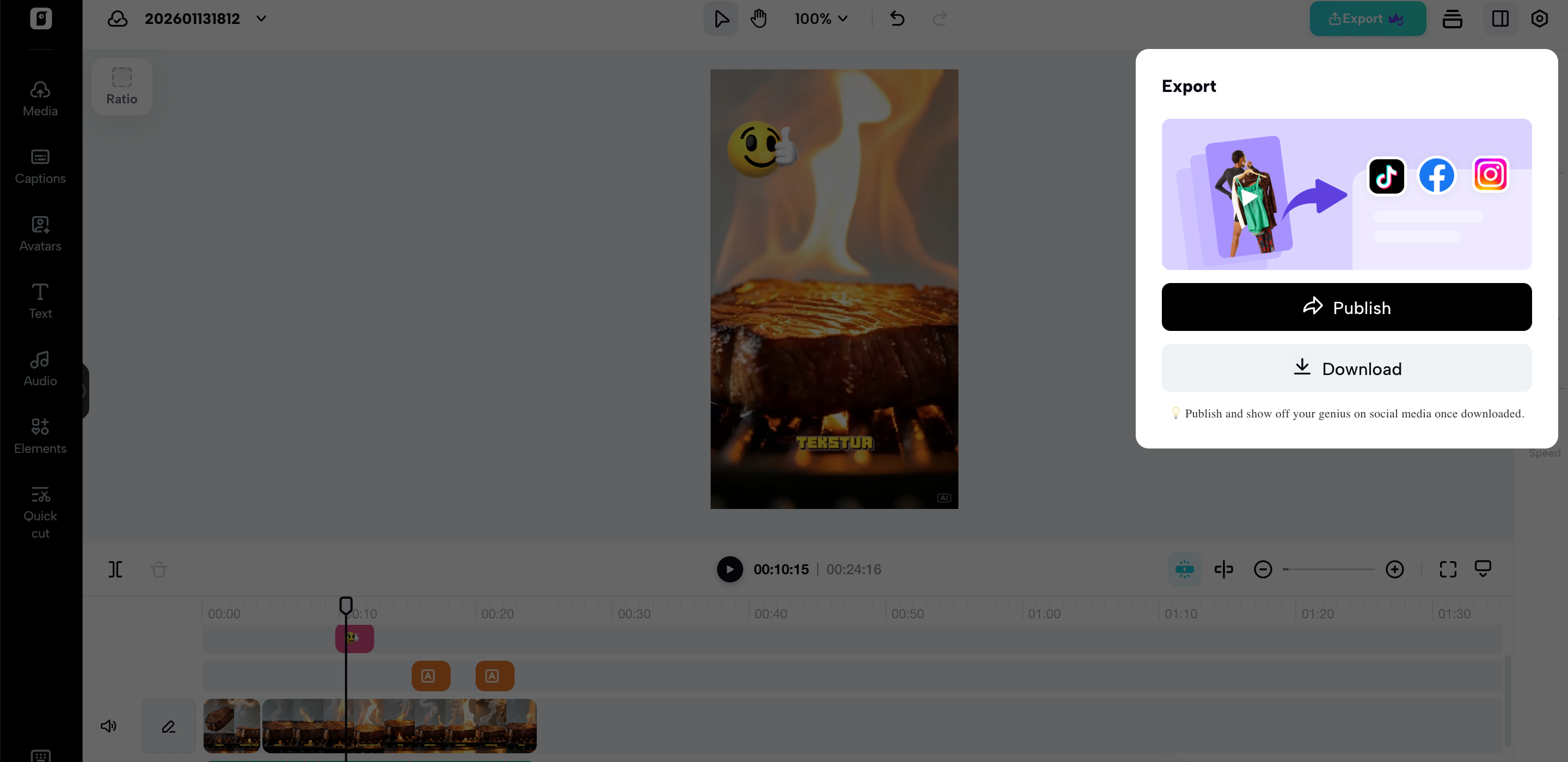Export your edited video