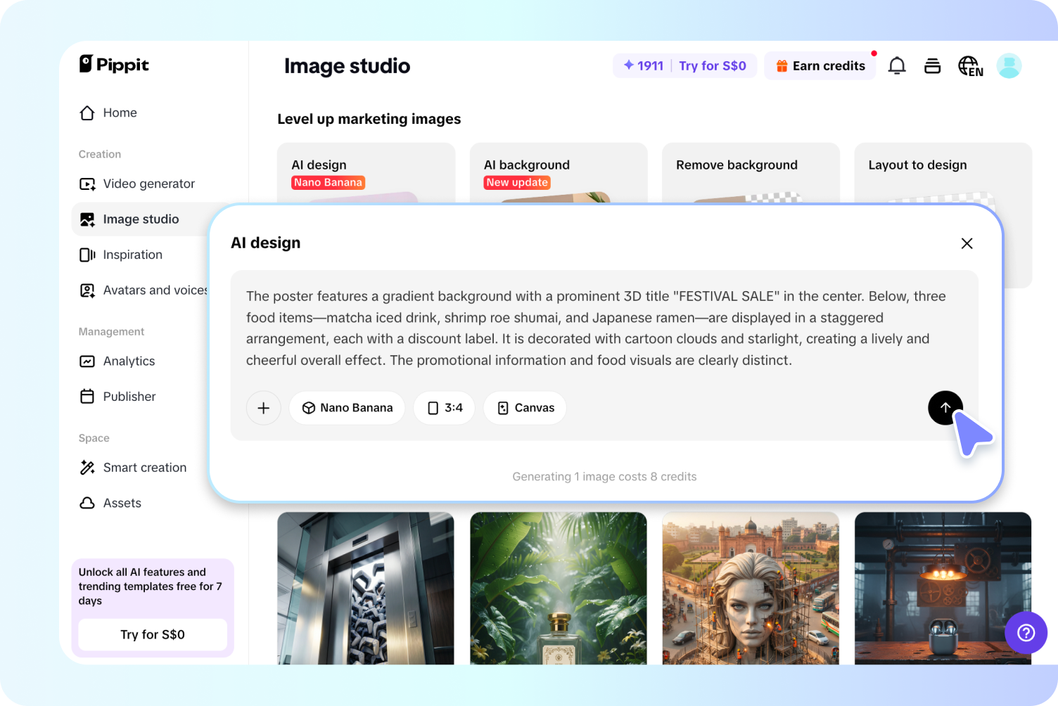 Langkah 2: Chat dan hasilkan gambar