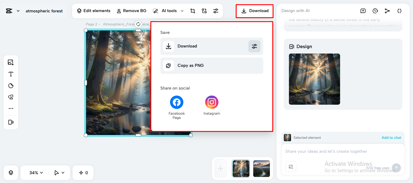 Exporting the media from the CapCut desktop video editor