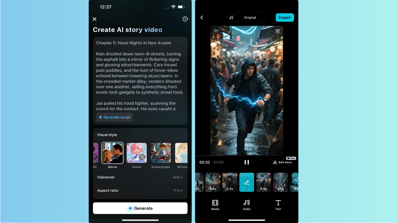 CapCut App AI story maker