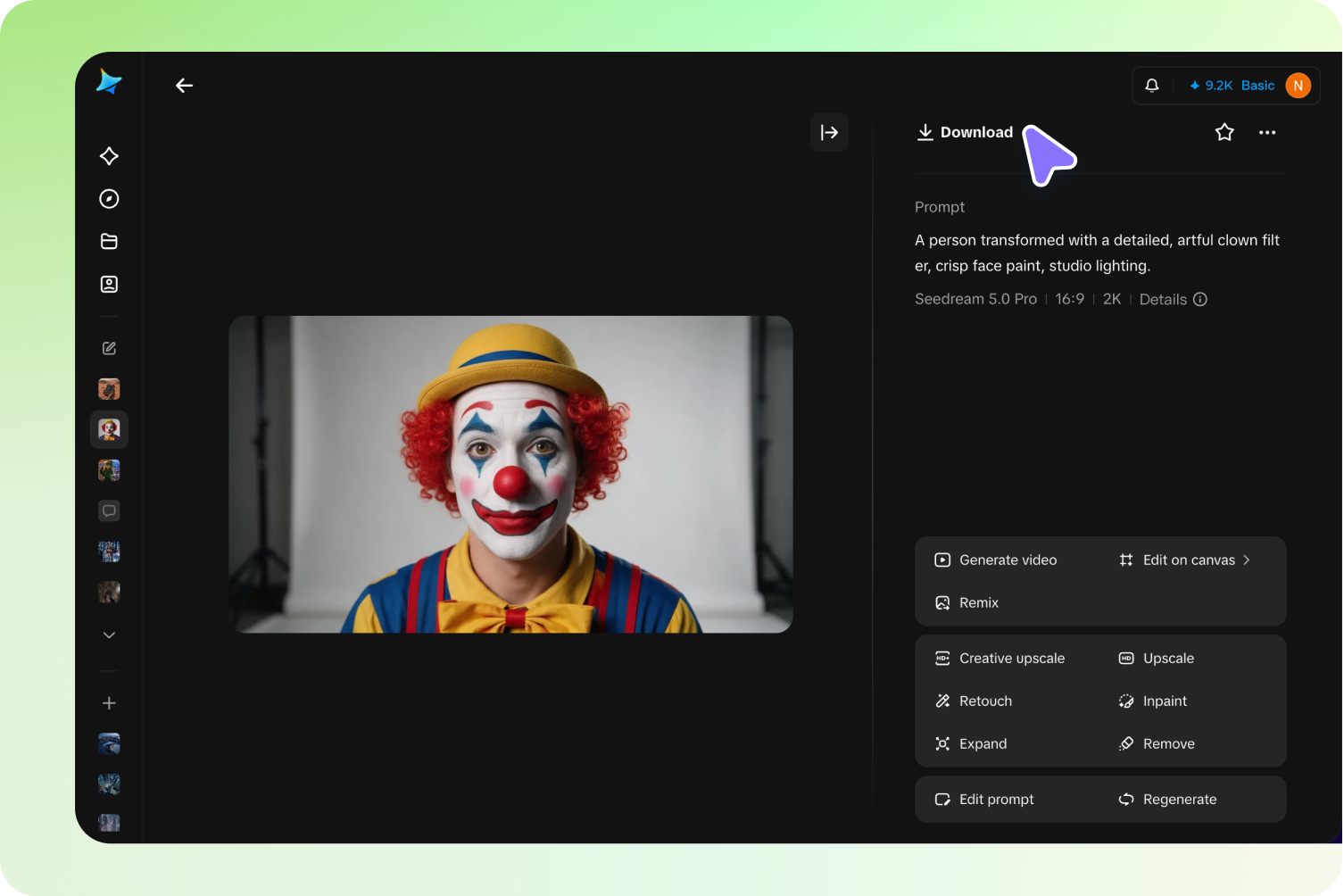 A screenshot of Dreamina download section