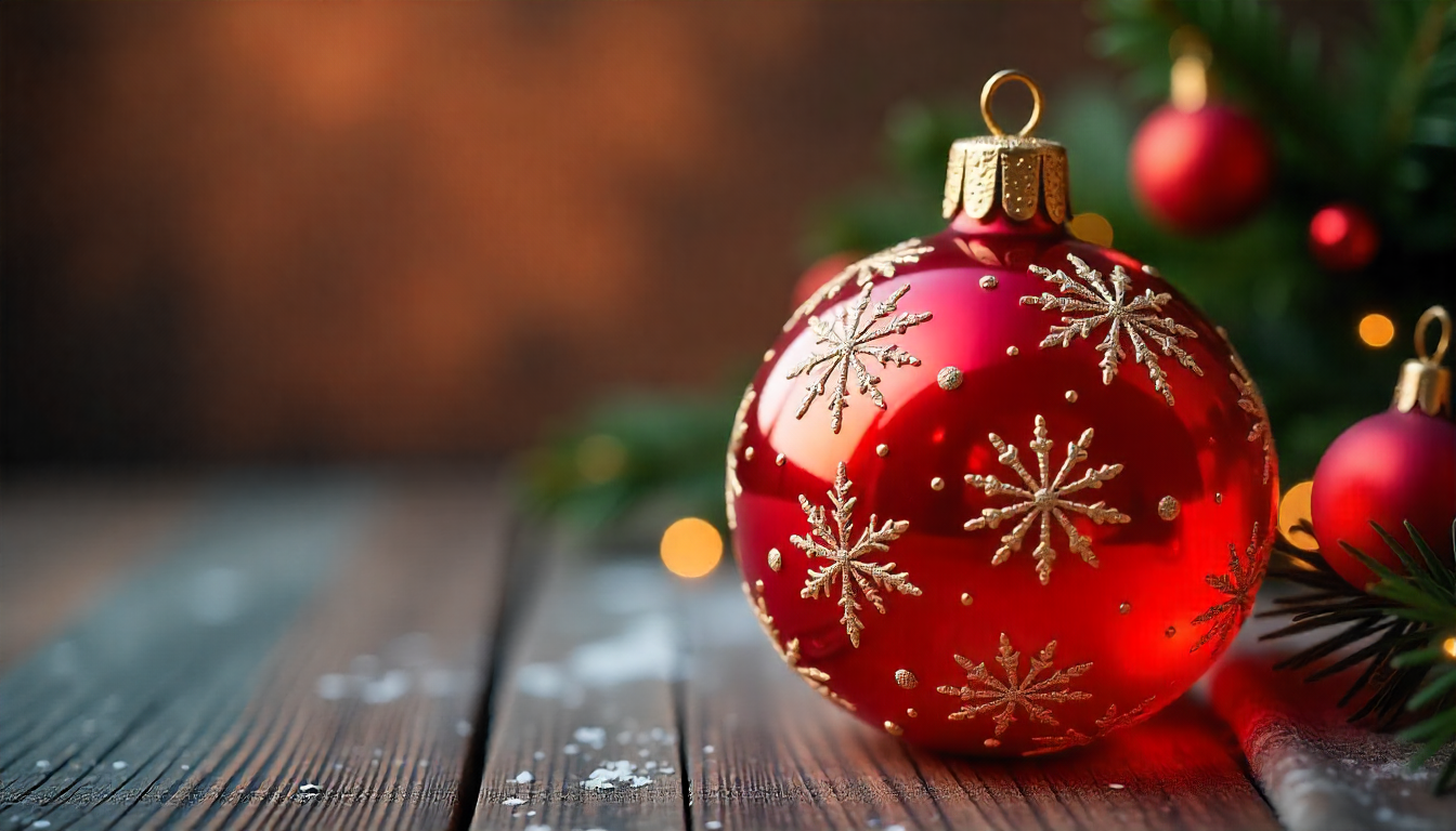 Elegant red and gold ornament