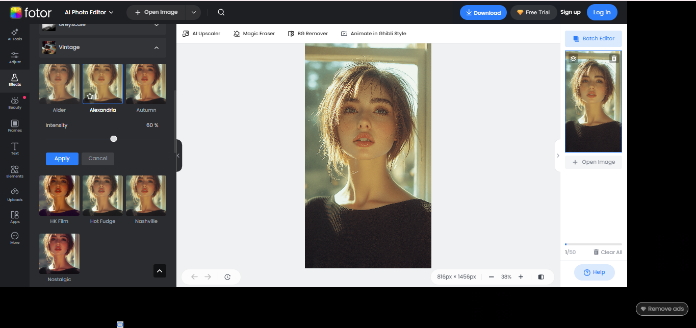 Fotor  - the popular tool to get vintage photo filters