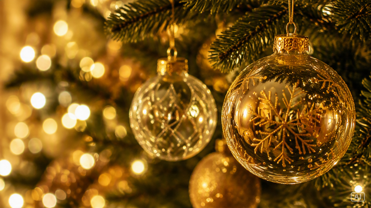 Christmas wallpaper ornament close-up image generated by Pippit