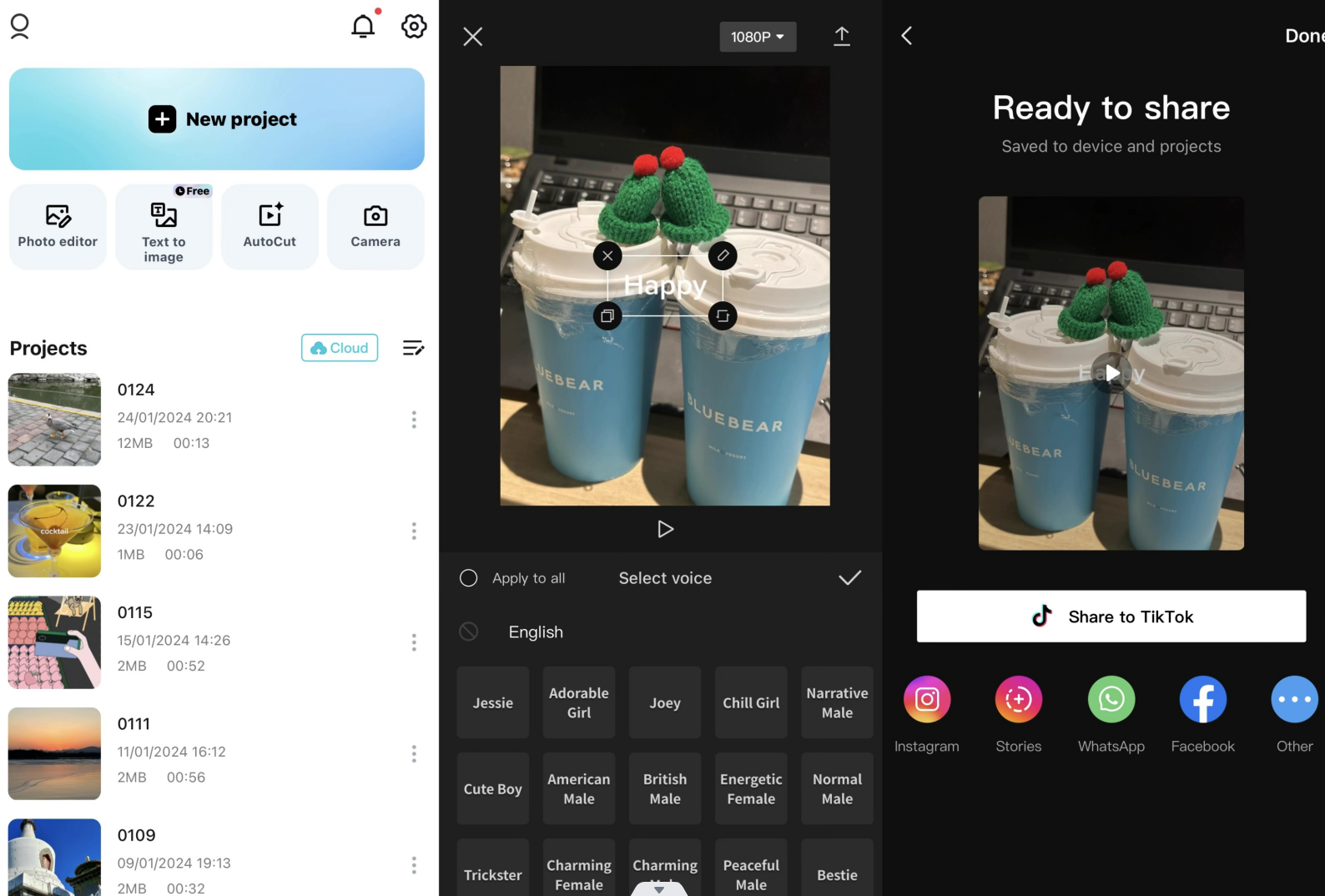 How to convert MOV to MP4 on iPhone with CapCut mobile phone?