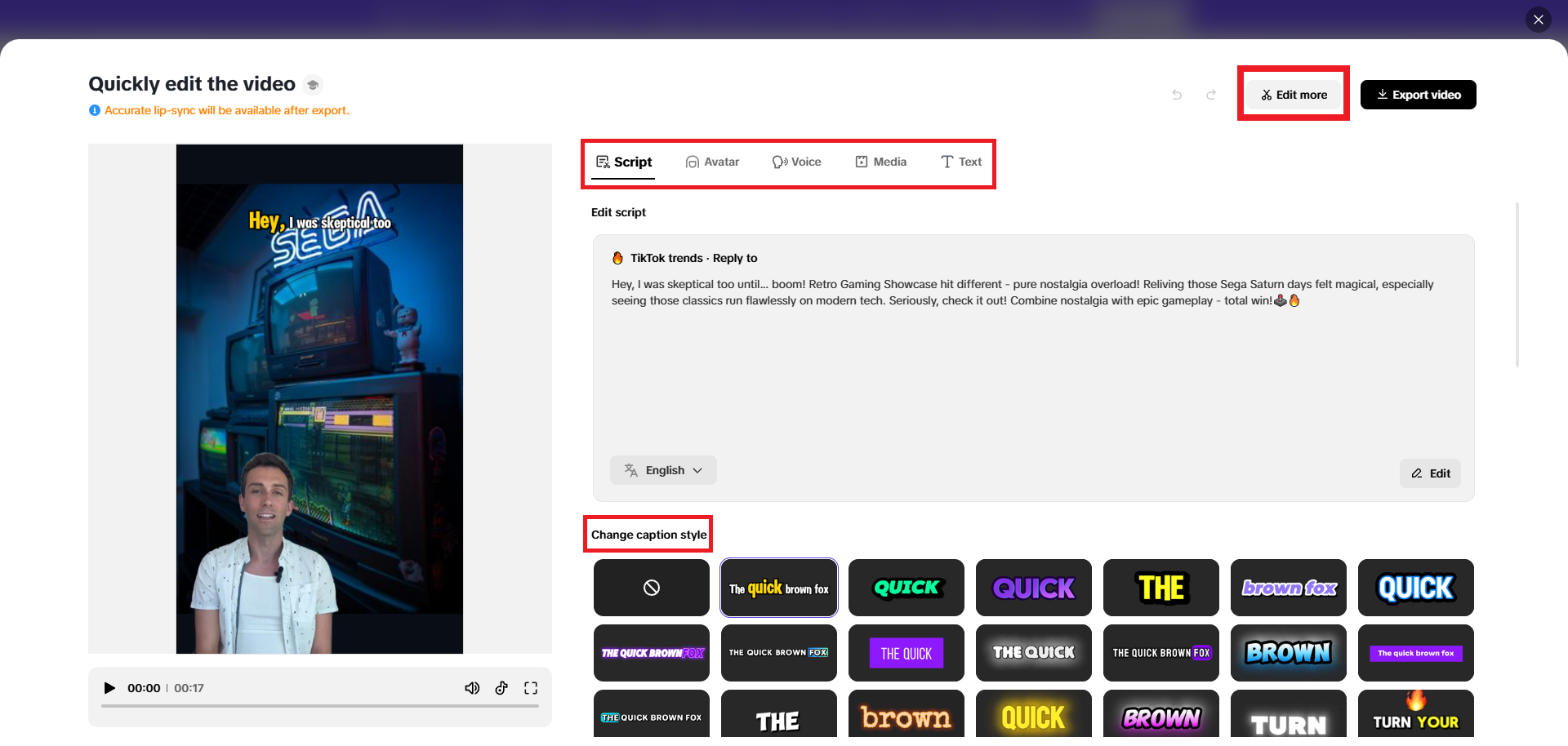 Perform any necessary quick changes