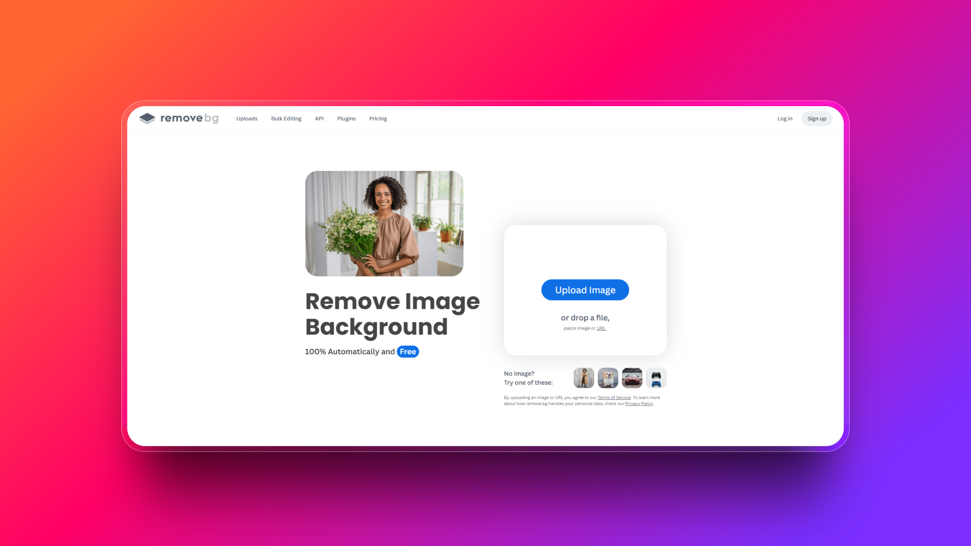 White background remover by Remove.bg