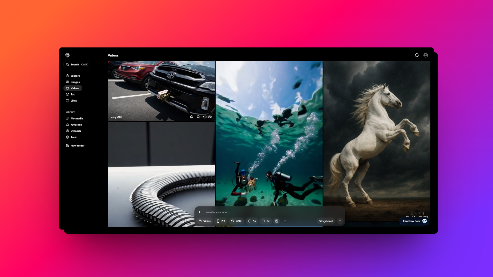 Soraの公式ウェブサイトにアクセスしてください。