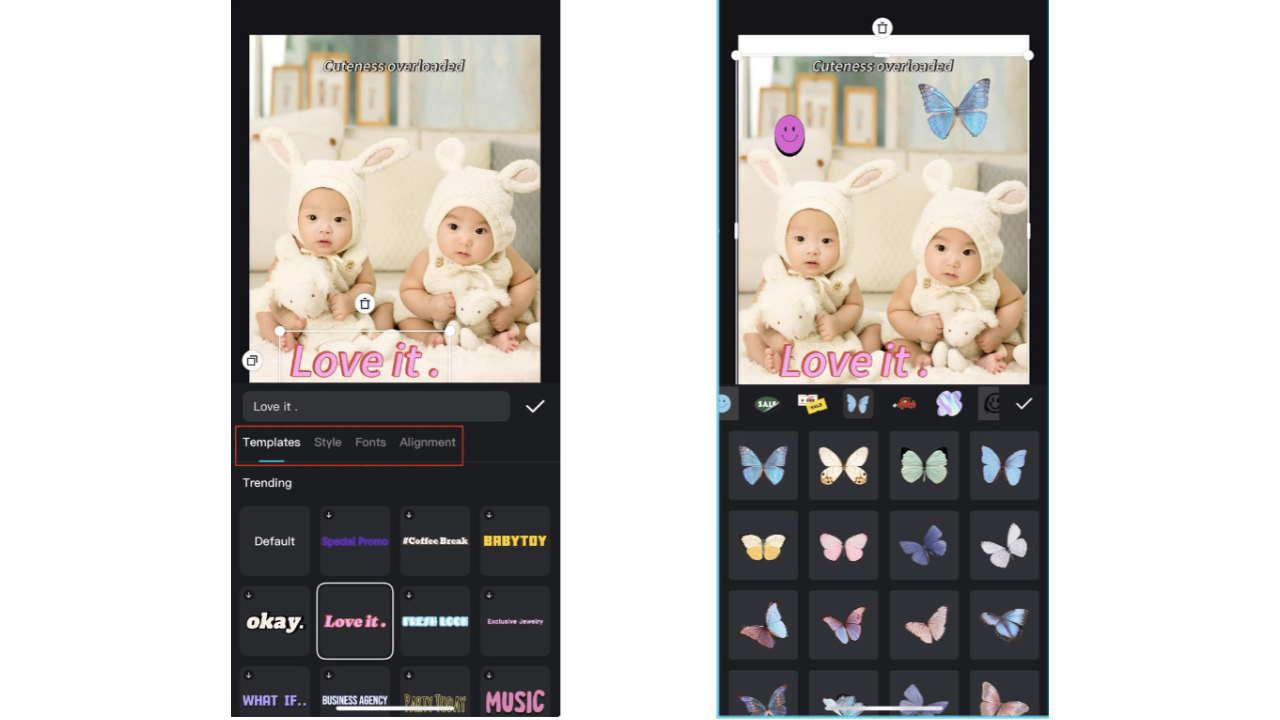 Add text and stickers to images