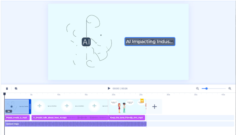 Editing and exporting a video from Renderforest AI tool