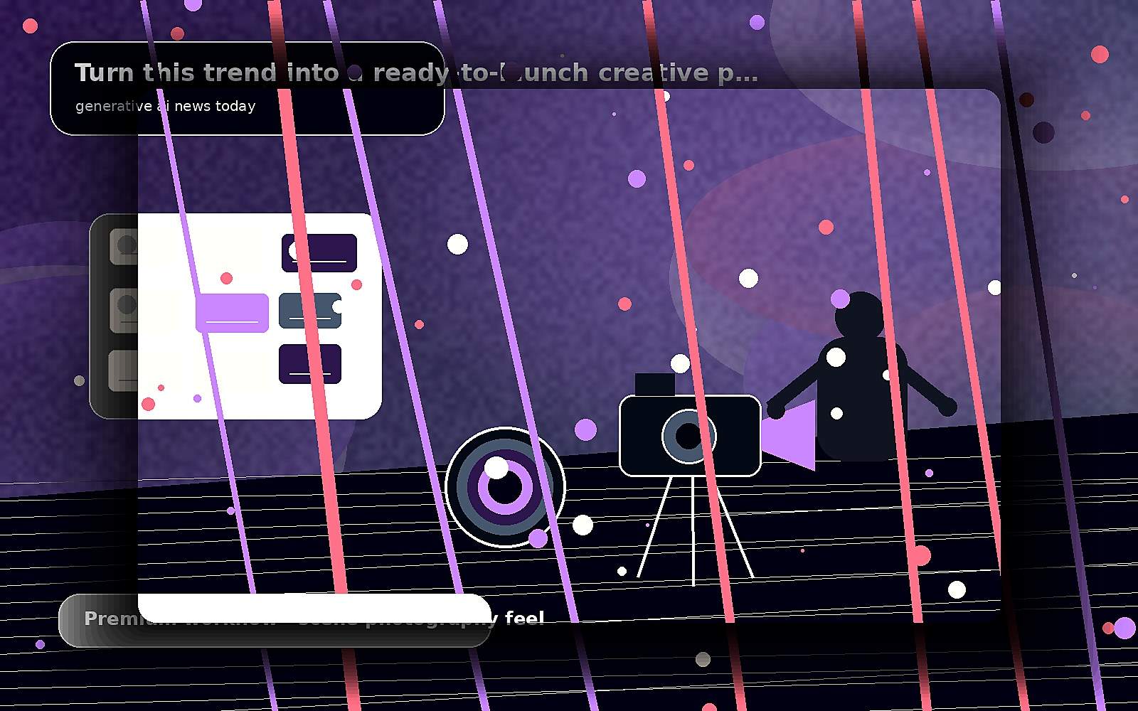 Turn this trend into a ready-to-launch creative plan — premium scene image for generative ai news today