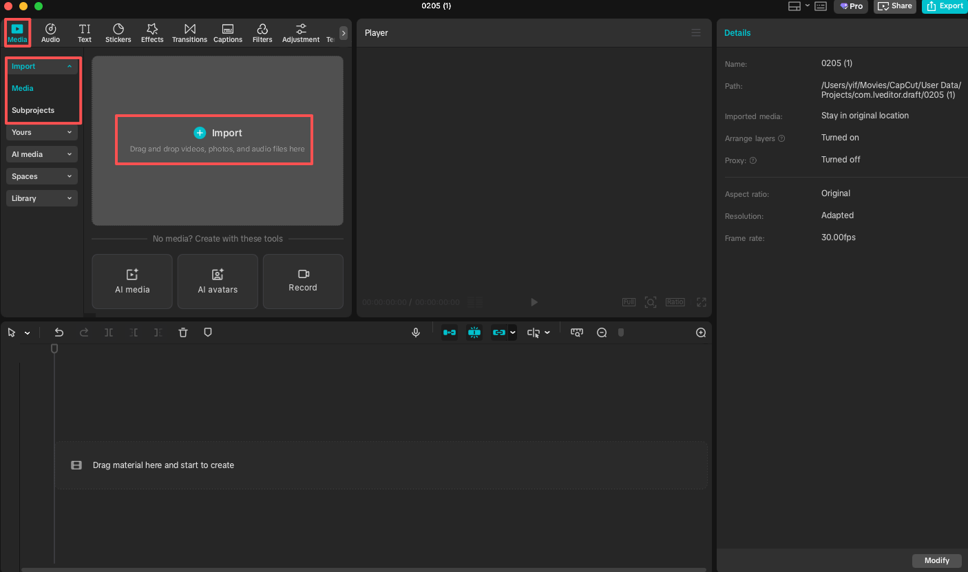 Get your video in CapCut