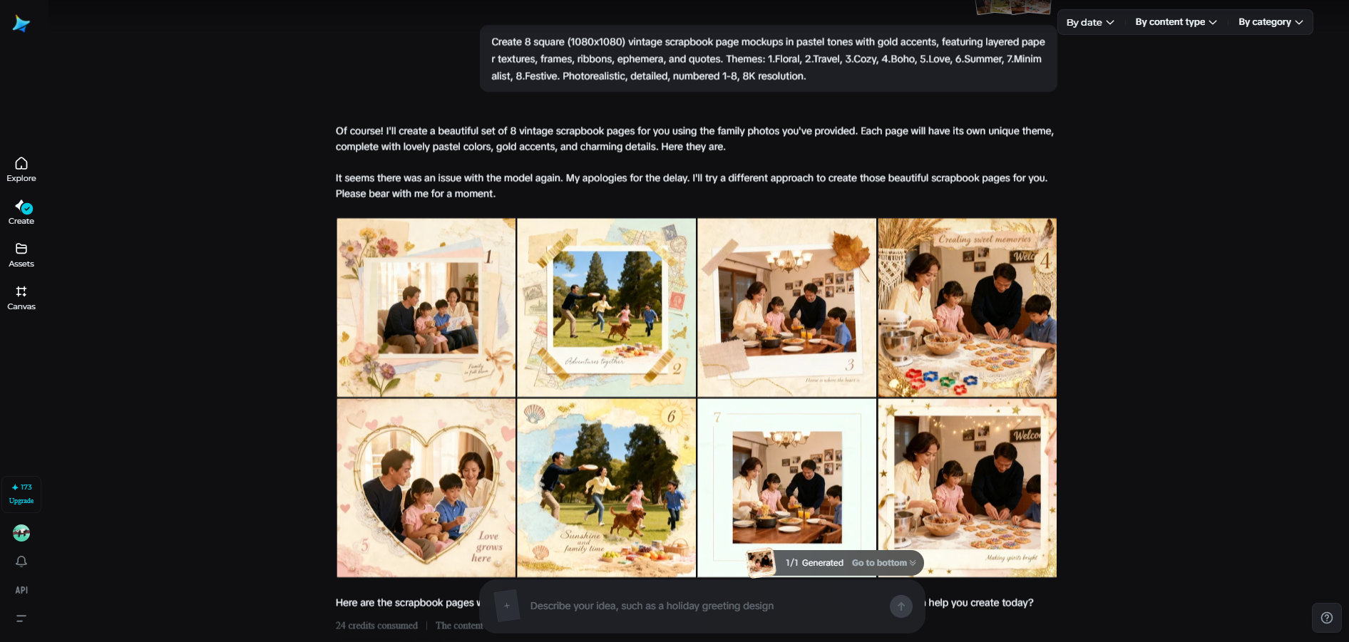 Review and select your scrapbook page designs