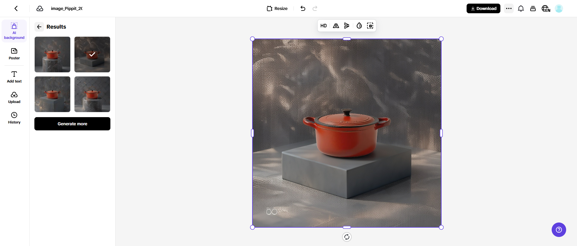 AI background generation