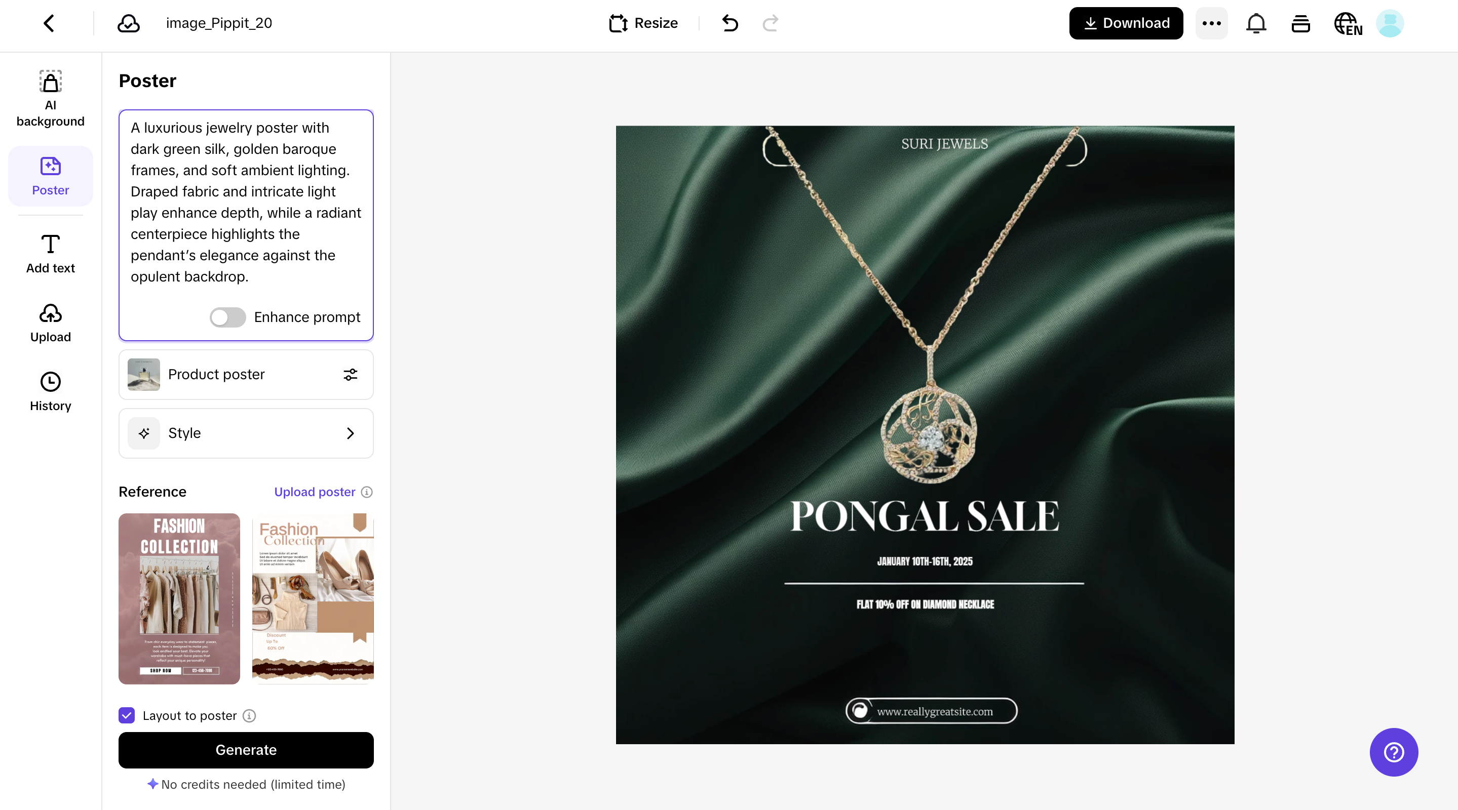 Imagens de produtos com IA